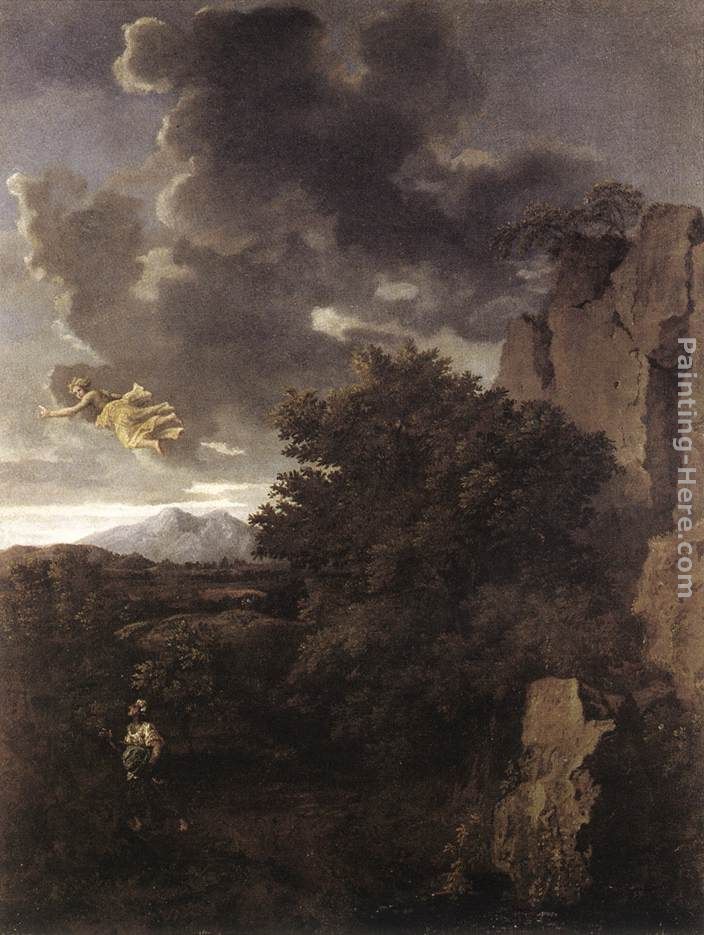 Hagar and the Angel painting - Nicolas Poussin Hagar and the Angel art painting